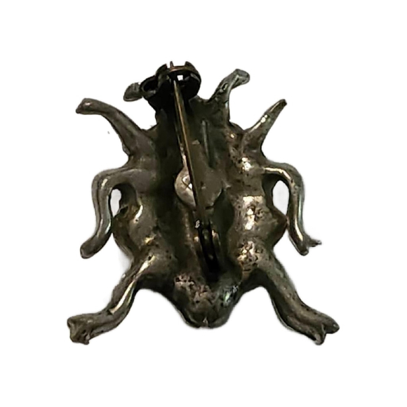 Vintage Aurora Borealis Beetle Brooch, Vintage Scarab Brooch - Picture 4 of 10